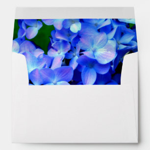 elegant light purple blue magenta floral hydrangea envelope