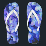 Elegant light purple blue magenta floral hydrangea flip flops<br><div class="desc">fun and romantic blue hydrangea's -  photo from my backyard garden</div>