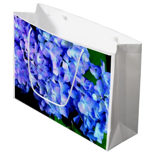 Elegant light purple blue magenta floral hydrangea large gift bag