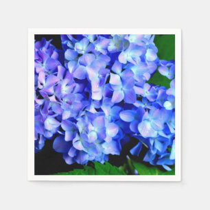 Elegant light purple blue magenta floral hydrangea napkins