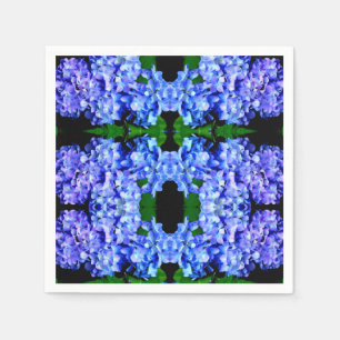 Elegant light purple blue magenta floral hydrangea napkins