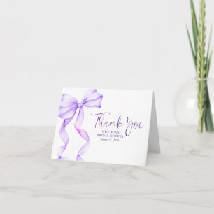 Elegant Light Purple Bow Bridal Shower Thank You