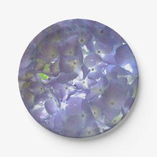 Elegant light purple floral Lavender Hydrangeas Paper Plates