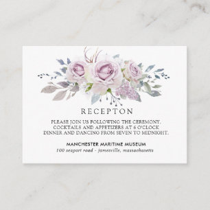 Elegant Light Purple Floral Quinceanera Reception Enclosure Card