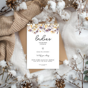 Elegant Light Purple Floral Wedding Bathroom Poster