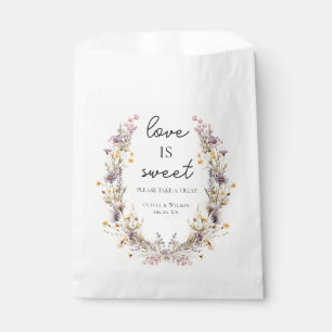 Elegant Light Purple Floral Wedding Favor Bag