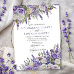 Elegant Light Purple Lavender Roses Floral Wedding Invitation<br><div class="desc">This elegant watercolor floral design features white and purple roses paired with soft lavender blooms and lush greenery,  creating a timeless and romantic look. The soft watercolor florals bring a touch of sophistication to any wedding theme — from classic and elegant to rustic garden or modern romantic.</div>