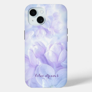 Elegant Light Purple Lilac Flowers Design iPhone 15 Case