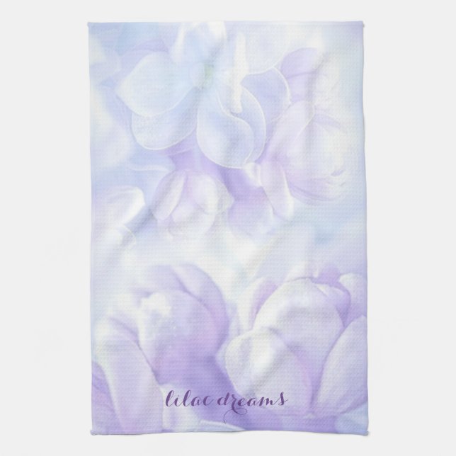 Elegant Light Purple Lilac Flowers Design Kitchen Towel (Vertical)