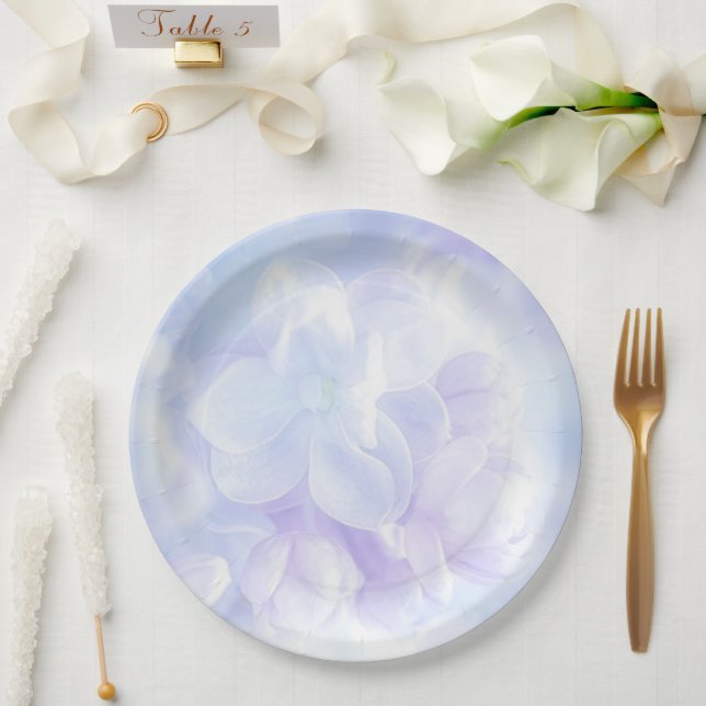Elegant Light Purple Lilac Flowers Design Paper Plates (Wedding)