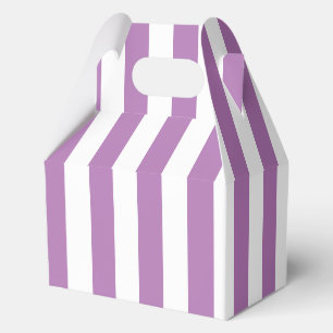 Elegant Light Purple Lilac White Striped Pattern Favor Boxes