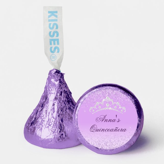 Elegant Light Purple Quinceanera 15th Birthday Hershey®'s Kisses® (Front)
