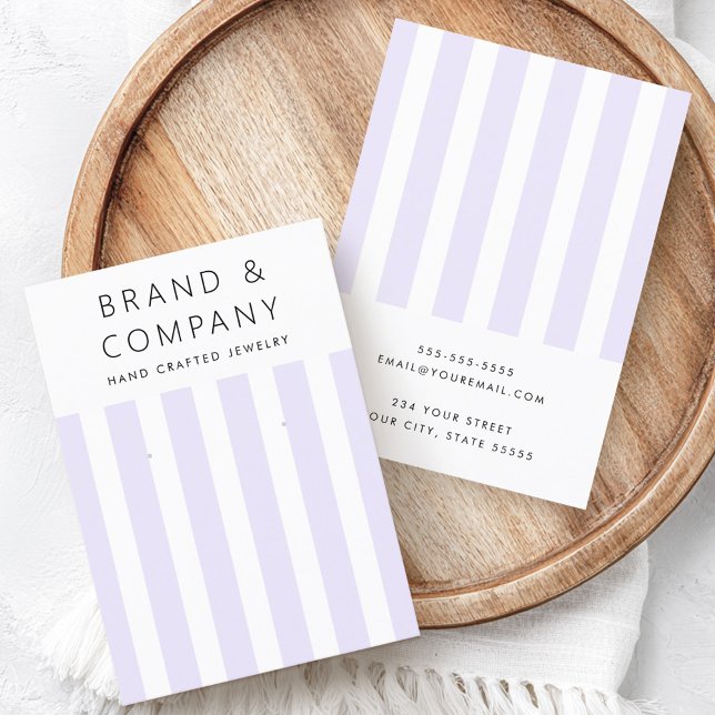 Elegant light purple stripes earring card (Elegant light purple stripes earring card)