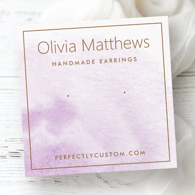 Elegant light purple watercolor earring card (Elegant light purple watercolor earring card)