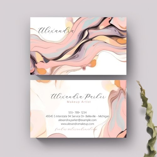 Elegant Light Rose  Lavender Pastel Professional Business Card
