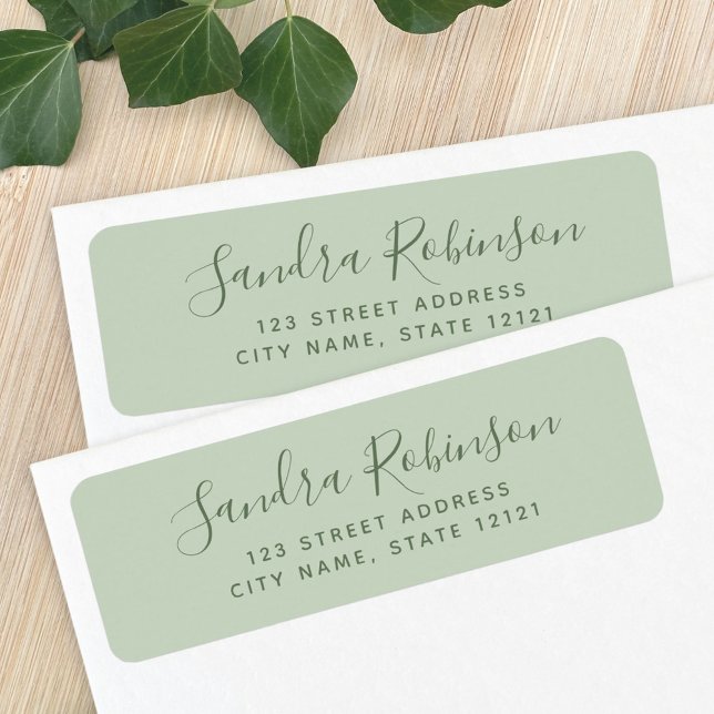 Elegant light sage green return address labels (Creator Uploaded)