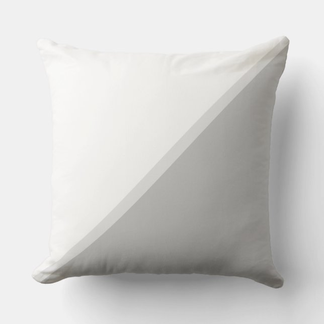 Elegant Light Silver Grey and White Throw Pillow (Front)