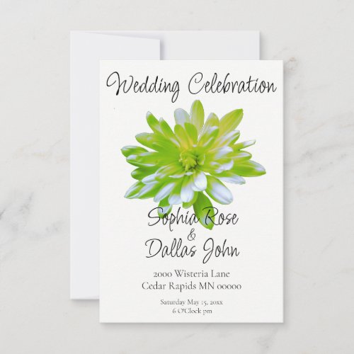 Elegant light soft green floral flower  invitation