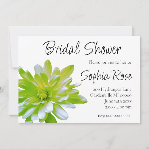 Elegant light soft green floral flower  invitation