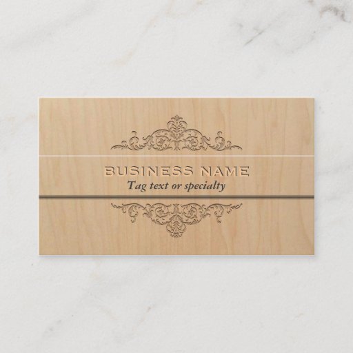 Customizable Elegant Light Wood Business Card Template