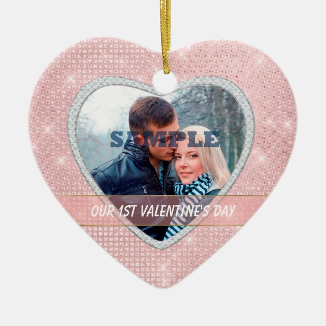 Elegant Lights Our First Valentine Ornament (Front)