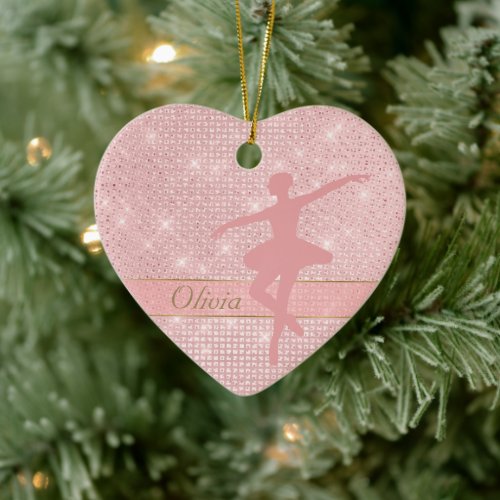 Elegant Lights Pink Ballerina Valentine Ornament