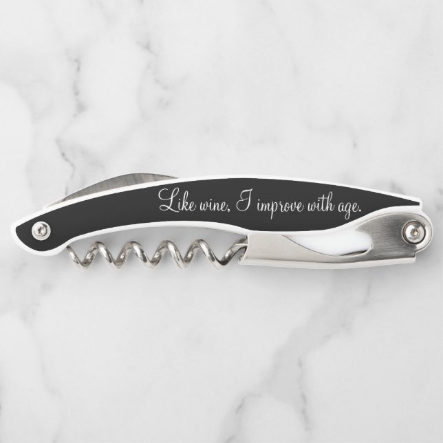 Elegant Like Wine I Improve With Age Waiter's Corkscrew (Back)
