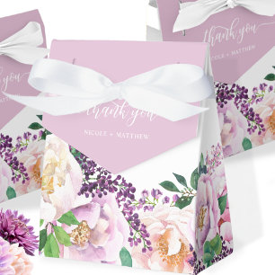 Elegant Lilac and Purple Pastel Floral Favor Boxes