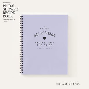 Elegant Lilac Bridal Shower Keepsake Recipe Book