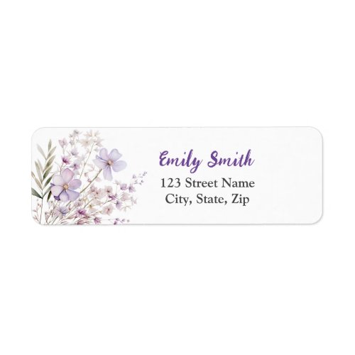 Elegant Lilac Bridal Shower Return Address Label