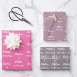 Elegant Lilac Bride Groom Names Weddings Wrapping Paper Sheets<br><div class="desc">Simple,  lilac,  pink,  purple,  elegant,  Wedding wrapping paper. Modern Mr and Mrs,  bride and groom wrapping paper. You can personalize it with your names and date.</div>