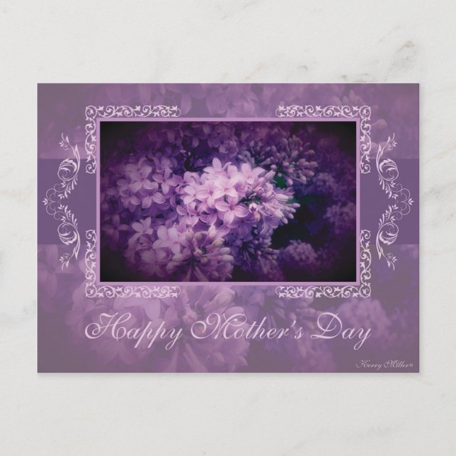 Elegant Lilac Floral "Mother's Day" Postcard (Front)
