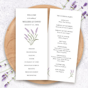 Elegant Lilac Floral Wedding Program