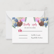 Elegant Lilac Floral Wedding Reply Card