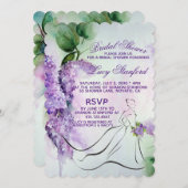Elegant Lilac Flowers Bridal Shower Invitation (Front/Back)