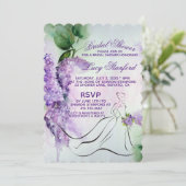 Elegant Lilac Flowers Bridal Shower Invitation (Standing Front)