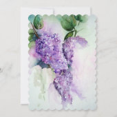 Elegant Lilac Flowers Bridal Shower Invitation (Back)