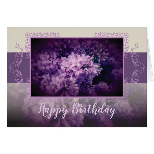 Elegant Lilac Flowers Cards (Front Horizontal)