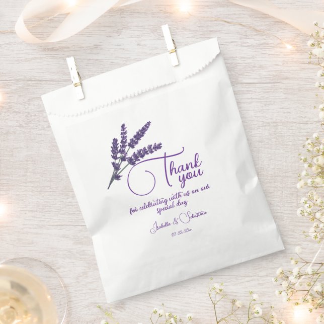 Elegant Lilac Flowers Wedding  Favor Bag (Clipped)