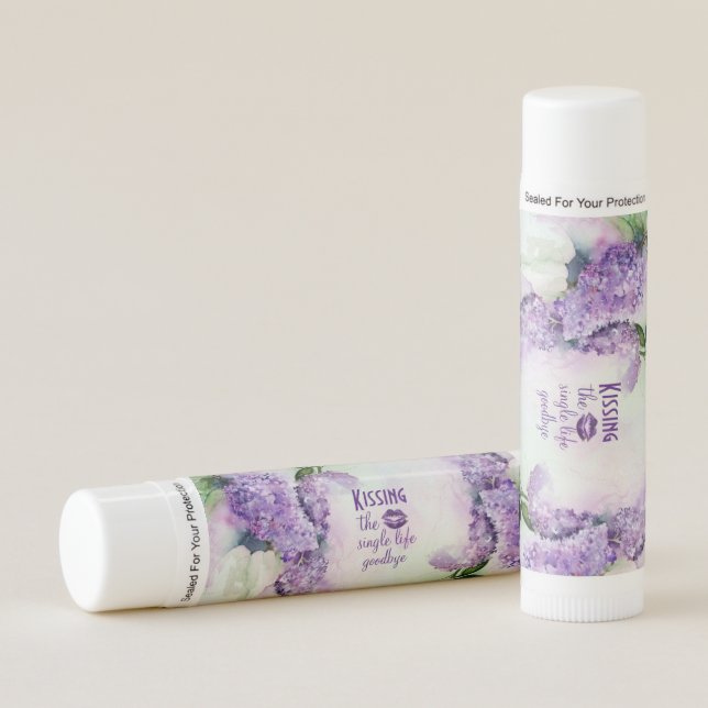 Elegant Lilac Flowers Wedding  Lip Balm (Front)