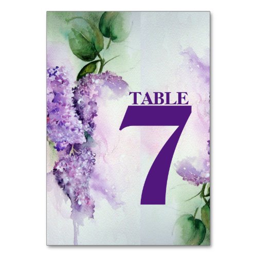 Elegant Lilac Flowers Wedding Table No Card