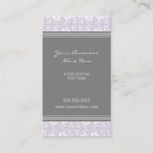 Elegant Lilac Gray Damask Business Cards