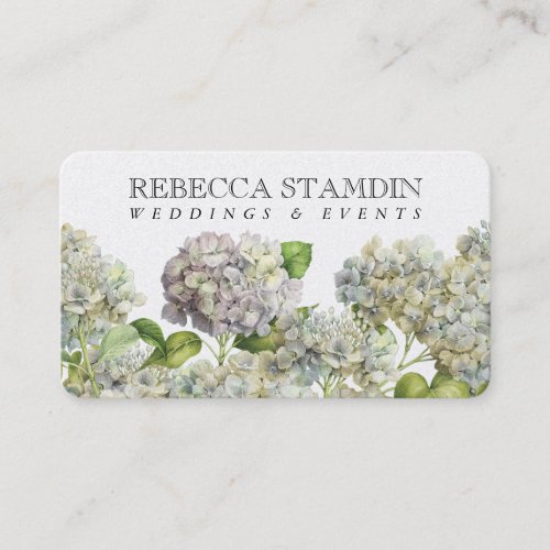 Elegant Lilac Hydrangea Floral Professional Business Card