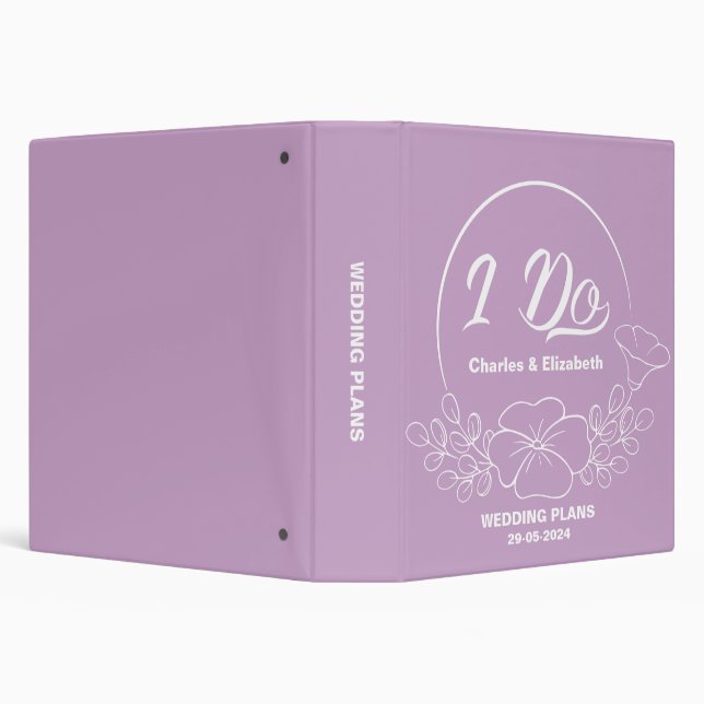 elegant Lilac i do wedding album plans 3 Ring Binder (Background)