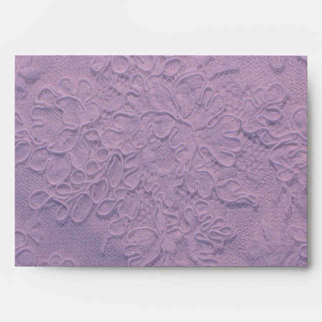 Elegant Lilac Lace Wedding Envelope (Front)