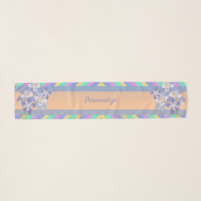 Elegant Lilac & Lavender Bouquet Personalized Scarf (Front (Horizontal))