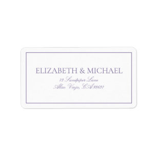 Elegant Lilac Lavender Classic Script Return Label