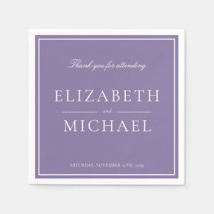 Elegant Lilac Lavender Classic Script Wedding Napkins