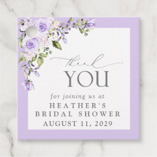 Elegant Lilac Lavender Floral Bridal Shower Favor Tags