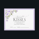 Elegant Lilac Lavender Floral Bridal Shower Game Enclosure Card<br><div class="desc">Designed to coordinate with my Elegant Lilac Lavender Watercolor Floral Bridal Shower Suite, this gorgeous bridal shower "guess how many kisses" card to go with the "guess how many kisses'' sign features a floral bouquet of soft, watercolor roses in shades of lilac and lavender, with lush green botanical leaves in...</div>